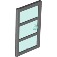 Набор LEGO Door 1 x 4 x 6 with 3 Panes and Stud Handle with Trans-Light Blue Glass, Черный