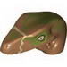 Dino Head Raptor with Pin Hole, Tan Teeth and Olive Green Blotches Print