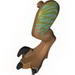 Dino Leg Large (Rear) Raptor Left with Pin, Black Claws and Medium Azure Stripes over Olive Green Print