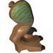 Dino Leg Large (Rear) Raptor Right with Pin, Black Claws and Medium Azure Stripes over Olive Green Print