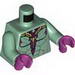 Torso Muscles Outline with Gold and Magenta Print (Vision) / Sand Green Arms / Magenta Hands
