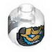 Minifig Head Dual Sided Alien Gold, Gray and Trans Light Blue Face Print (Ultron MK1) [Hollow Stud]