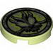 Tile Round 2 x 2 with Bottom Stud Holder with Airjitzu Ghost Print