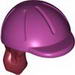 Minifig Hair Friends Long with Ponytail, Side Bangs and Magenta Horse Riding Helmet