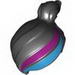 Набор LEGO Minifig Hair Female Ponytail Off-center with Magenta and Medium Azure Stripes Print (Wyldstyle), Темно-оранжевый
