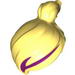 Набор LEGO Minifig Hair Female Ponytail Off-center with Magenta Stripe Print, Bright Light Yellow