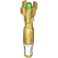Minifig Tool Screwdriver with 4 Prongs with Green Tip and White Handle Print (Sonic Screwdriver)