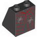 Slope 65В° 2 x 2 x 2 with Bottom Tube with Red Spider Web and 2 Silver Spiders Print