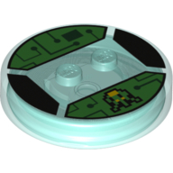 Dimensions Toy Tag 4 x 4 x 2/3 with 2 Studs for Gamer Kid #8 with Circuits and 8-Bit Shooter Print