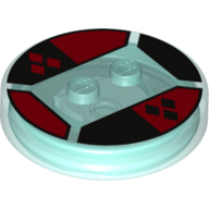 Набор LEGO Dimensions Toy Tag 4 x 4 x 2/3 with 2 Studs with Harley Quinn Print, Trans-Light Blue
