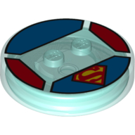 Dimensions Toy Tag 4 x 4 x 2/3 with 2 Studs for Superman #18 with Yellow and Red Superman Logo Print