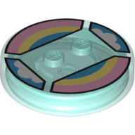 Dimensions Toy Tag 4 x 4 x 2/3 with 2 Studs for Unikitty #27 with Pastel Rainbow and Clouds Print