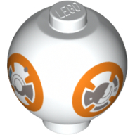 Набор LEGO Brick Round 2 x 2 Sphere with Stud / Robot Body with BB-8 Droid Print, Белый