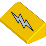 ROOF TILE 1X2X2/3 with Lightning Bolt Print