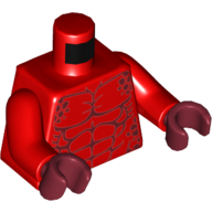 Torso Bare Chest with Muscles and Dark Red Spots Print / Red Arms / Dark Red Hands