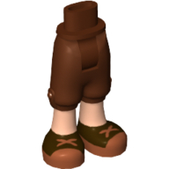 Friends Hips and Cropped Trousers, Light Flesh Legs and Brown Shoes with Reddish Brown Crossed Laces Print