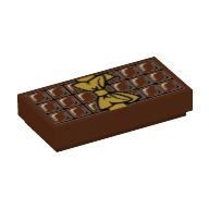 Tile 1 x 2 with Chocolate Bar Print