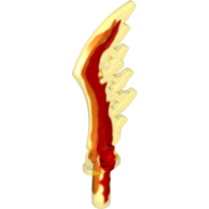 Minifig Sword Serrated with Marbled Red Pattern