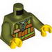 Torso Train, Safety Vest with Train Logo Print on Both Sides / Olive Green Arms / Yellow Hands