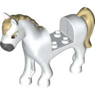 Horse with 2 x 2 Cutout, Brown Eyes, Dark Brown Mane and Tail Print