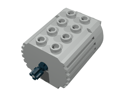Набор LEGO Electric Motor 4.5V Type 2 for 2-Prong Connectors with Middle Pin, Светло-серый
