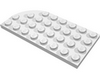 Набор LEGO Plate Round Curved 4 x 8 Left with Waffle Bottom with Red Line on Curved Edge Print, Белый