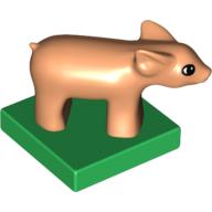 Duplo Pig Baby on Green Base
