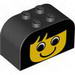 Brick 2 x 4 x 2 with Curved Top with Yellow Girl Face Print