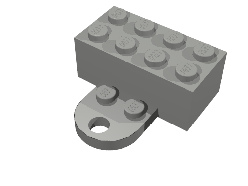 Magnet Brick 2 x 4 Sealed Base with Extension Plate with Hole