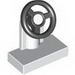 Набор LEGO Vehicle Steering Stand 1 x 2 with Blue Steering Wheel, Белый