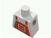 Набор LEGO Torso Overalls Red Print (Dungarees) / White Arms / Yellow Hands, Белый