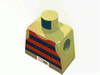 Набор LEGO Torso Pirate Stripes Red / Black with Gold Belt Buckle Print / Yellow Arms / Yellow Hands, Желтый