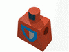 Набор LEGO Torso Castle Classic Shield Red/Gray Print / Light Gray Arms / Yellow Hands, Красный