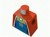 Набор LEGO Torso Castle Knights Kingdom Blue Corset and Necklace Print (Maiden) / Red Arms / Yellow Hands, Красный