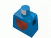Набор LEGO Torso Castle Classic Shield Quartered Red/Blue Print / White Arms / Yellow Hands, Голубой