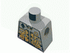 Набор LEGO Torso Space UFO Silver and Gold Circuitry Print / Blue Arms / Black Hands, Светло-серый
