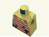 Набор LEGO Torso Adventurers Jungle Tank Top, Stains, Wrench, Anchor Tattoo Print / Yellow Arms / Yellow Hands, Желтый