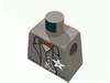 Набор LEGO Torso Western Star Badge, Red Bow Tie and Watch Fob Print (Sheriff) / Dark Gray Arms / Black Hands, Темно-серый