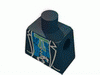 Набор LEGO Torso Western Bandit Blue Undershirt, Green Bow, Gun in Belt Print / Black Arms / Black Hands, Черный