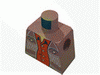 Набор LEGO Torso Western Cowboy Fringe Vest, Gold Stars and Red Shirt Print / Red Arms / Yellow Hands, Коричневый