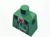 Набор LEGO Torso Western Bandit Card Suit Vest and Gold Fob Print / Green Arms / Black Hands, Зеленый