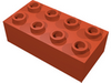Набор LEGO Brick 2 x 4 Minitalia with Centre Cross Supports, Красный