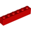 Набор LEGO Brick 1 x 6, Красный