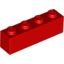 Набор LEGO Brick 1 x 4, Красный