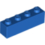 Набор LEGO Brick 1 x 4, Голубой