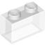 Набор LEGO Brick 1 x 2 without Bottom Tube, Trans-Clear