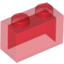 Набор LEGO Brick 1 x 2 without Bottom Tube, Прозрачный красный