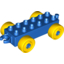 Набор LEGO Duplo Car Base 2 x 6 with Yellow Wheels and Open Hitch End, Голубой