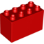 Набор LEGO Duplo, Brick 2 x 4 x 2, Красный