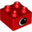 Набор LEGO Brick 2x2 with Simple Eye Print, Красный